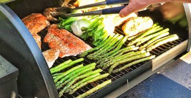filet de saumon et legumes barbecue